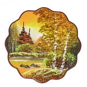 Картина с рисунком из камня осеннее утро "ромашка" 31,5*31,5см, 540г