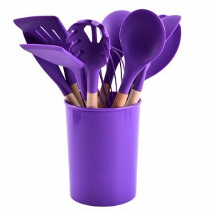 Набор силиконовых лопаток 12 шт, цвет фиолетовый