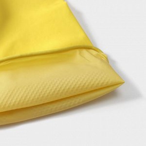 Перчатки хозяйственные латексные Доляна, размер L, 33 г, ХБ напыление, цвет жёлтый