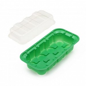 Мини - парник для рассады, 24x12x11 см, 11 ячеек под таблетки для рассады d=3 см, пластик, Greengo