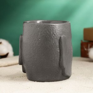 Кашпо - органайзер "Истукан моаи" 10 см, серый, бронза