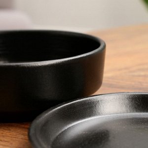 Горшок бонсайница "Огма" для кактусов и суккулентов, 1,4 л, 18*6,5 см, керамический, чёрный