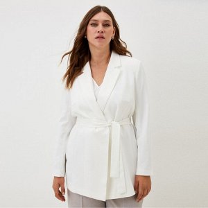 Пиджак женский с поясом MIST plus-size, белый