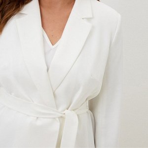 Пиджак женский с поясом MIST plus-size, белый