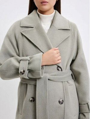 Пальто демисезонное шерстяное с поясом