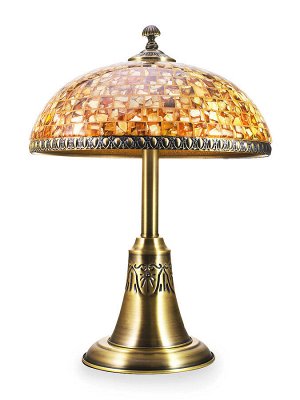 Настольная лампа с абажуром из янтарной мозаики ручной работы