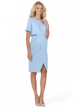 Платье "Мира" для беременных и кормящих; цвет: денимный меланж (aw17)