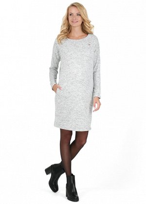 Платье "Мартина" для беременных и кормящих; цвет: серый меланж (aw17)