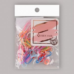 Queen fair Силиконовые резинки для волос, набор, d = 2 см, 50 шт, разноцветные