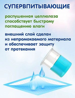 Пеленки детские одноразовые 60х60 см 12 шт в упаковке