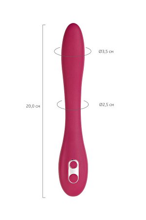 Многофункциональный вибратор L'Eroina Caberna, силикон, бордовый, 20 см