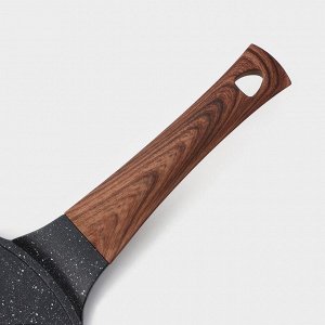 Сковорода-оладница Доляна «Смайлы», d=26 см, ручка soft-touch, литой алюминий, чёрная