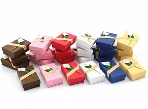 Подарочная упаковка под набор 80*50*25мм, с цветком, комплект 24шт