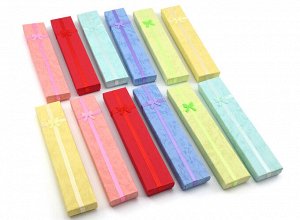 Коробочка подарочная для украшений 210*40*20мм, с бантом, комплект 12шт