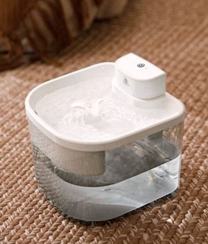 Умная беспроводная поилка фонтан для кошек и собак Xiaomi Quange Pet Water Dispenser P30, сенсорный датчик, до 120 дней без зарядки, система фильтрации, бесшумная работа, 192x186x173 мм, 2,5 л