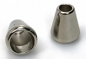 Наконечник для шнура, концевик металлический "Колокольчик", 15*13*5 мм, цвет серебро, 2 шт./упк.