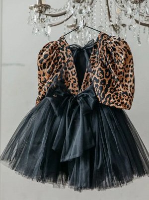 Платье леопардовое пышное