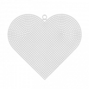 Пластиковая канва "Сердце" размер 16,8*13 см, размер ячейки 2 мм
