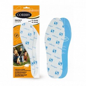 Стельки CORBBY PROTECT безразмерные, 1 пара, голубые.