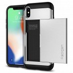 Чехол Spigen для iPhone XS/X Slim Armor CS , серебристый ( 057CS22158)