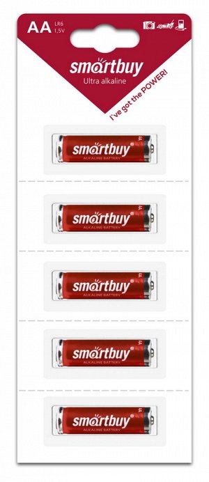 Батарейка алкалиновая Smartbuy LR6/5B strip (60/600)  (SBBA-2A05B)