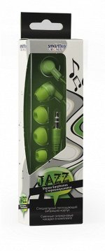 Внутриканальные наушники Smartbuy JAZZ, зеленые, 3 пары силиконовых вставок (SBE-720)/40