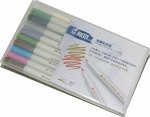 Скетч-маркеры 10 цветов Вrush STА 6551ВR цвета перламутровый металлик шестигранные кистевой наконечник 1-2 мм в пластиковом пенале