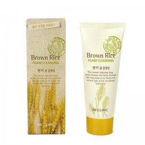 [3W CLINIC] Пенка для умывания натуральная КОРИЧНЕВЫЙ РИС Brown Rice Foam Cleansing