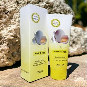 Гель-скатка очищающая для лица CELLIO с Улиточным муцином и Яйцом 180 мл. Корея