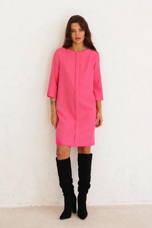 Платье с планкой розовое