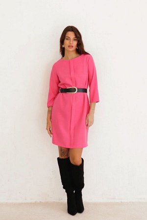 Платье с планкой розовое