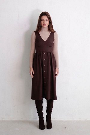 Платье-бюстье кофейное