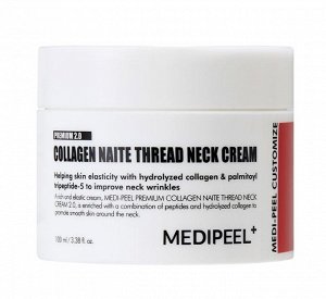 Подтягивающий крем для шеи с пептидным комплексом Premium Collagen Naite Thread Neck Cream