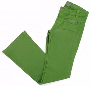 Джинсы Зеленые джинсы модель буткат.