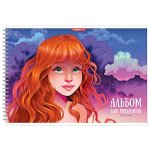 Альбом для рисования 40л на спирали &quot;Девочка-весна&quot; 13561 Academy style