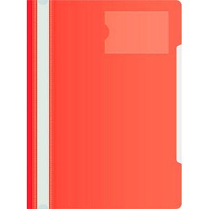 Скоросшиватель А4 пластиковый с кармашком для визитки красный PS-V20red (816328) Бюрократ
