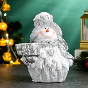 Подсвечник на 1 свечу «Снеговичок», полистоун, 13x15 см
