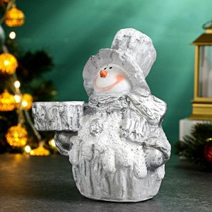 Подсвечник "Снеговичок" 13х15см