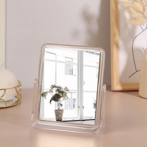 Зеркало настольное, двустороннее, зеркальная поверхность 12 ? 15 см, цвет прозрачный