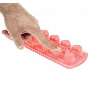 IDEA Форма для льда и шоколада СЕРДЦЕ с крышкой и клапаном коралловый