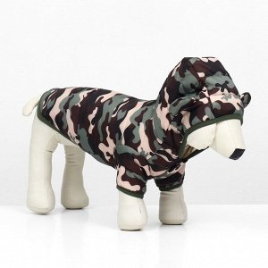 Куртка для собак "Боец" с капюшоном, размер L (ДС 35, ОГ 42 см), камуфляж