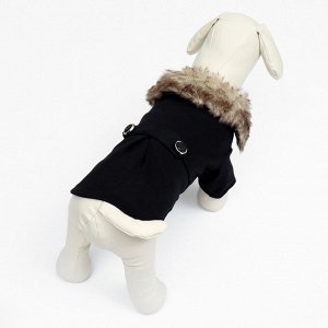Пальто для собак, размер XL (ДС 40, ОГ 58-59, ОШ 36-37 см), чёрное