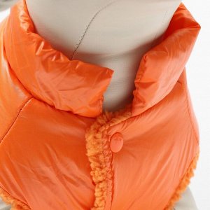 СИМА-ЛЕНД Куртка для собак &quot;Блеск&quot;, XS (ДС 20, ОГ 28, ОШ 19 см, до 3 кг), оранжевая