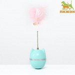 Игрушка-неваляшка &quot;Перьевой взрыв&quot; для кошек, 20 см, голубая
