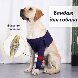 Бандаж послеоперационный, хлопок+спандекс, размер XS (ОГ 30-43, длина 12 см), синий
