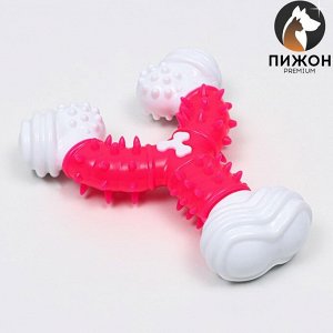 Игрушка двухслойная (твердый и мягкий пластик) «Рогатка», 12 см, розовая