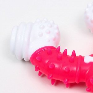 Игрушка двухслойная (твердый и мягкий пластик) «Рогатка», 12 см, розовая