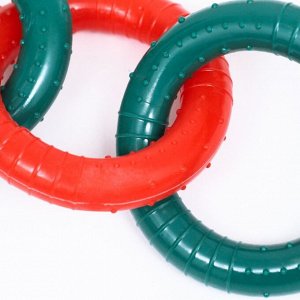 Игрушка жевательная "Всегда вместе!", TPR, 3 кольца по 8 см, зелёная/оранжевая   9780934