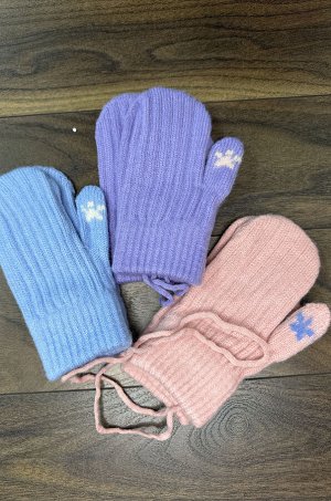 Варежки детские, одинарные (цвета в ассортименте)