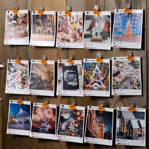 Гирлянда «Нить» 2 м, роса с насадками «Прищепки-тыквы», IP20, серебристая нить, 20 LED, батарейки ААх2, свечение тёплое белое